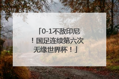 0-1不敌印尼！国足连续第六次无缘世界杯！