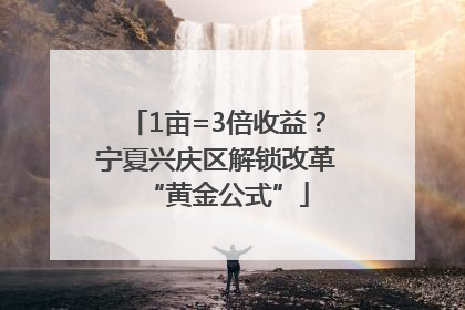 1亩=3倍收益？宁夏兴庆区解锁改革“黄金公式”