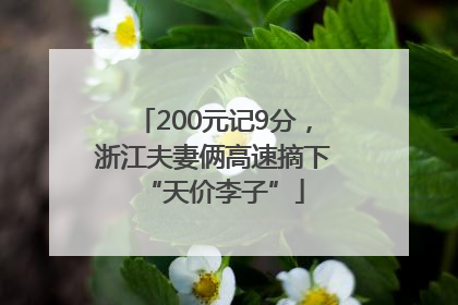 200元记9分，浙江夫妻俩高速摘下“天价李子”