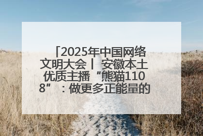 2025年中国网络文明大会丨 安徽本土优质主播“熊猫1108”：做更多正能量的事情 带给大家快乐