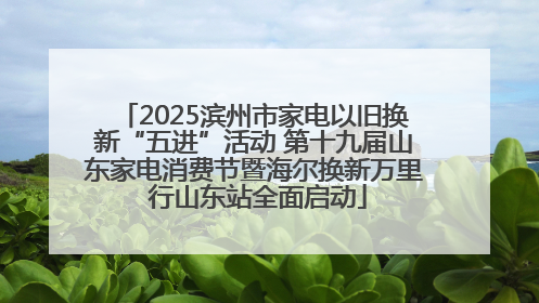 2025滨州市家电以旧换新“五进”活动 第十九届山东家电消费节暨海尔换新万里 行山东站全面启动