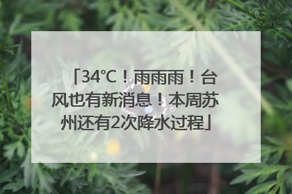 34℃！雨雨雨！台风也有新消息！本周苏州还有2次降水过程