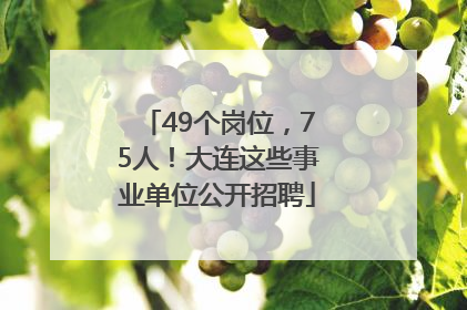 49个岗位，75人！大连这些事业单位公开招聘