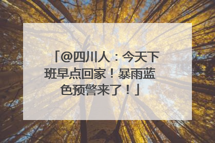 @四川人：今天下班早点回家！暴雨蓝色预警来了！