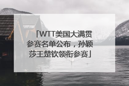 WTT美国大满贯参赛名单公布，孙颖莎王楚钦领衔参赛